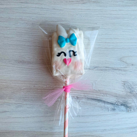 Easter Bunny Rice Krispy Treat - Sweets on a Stick